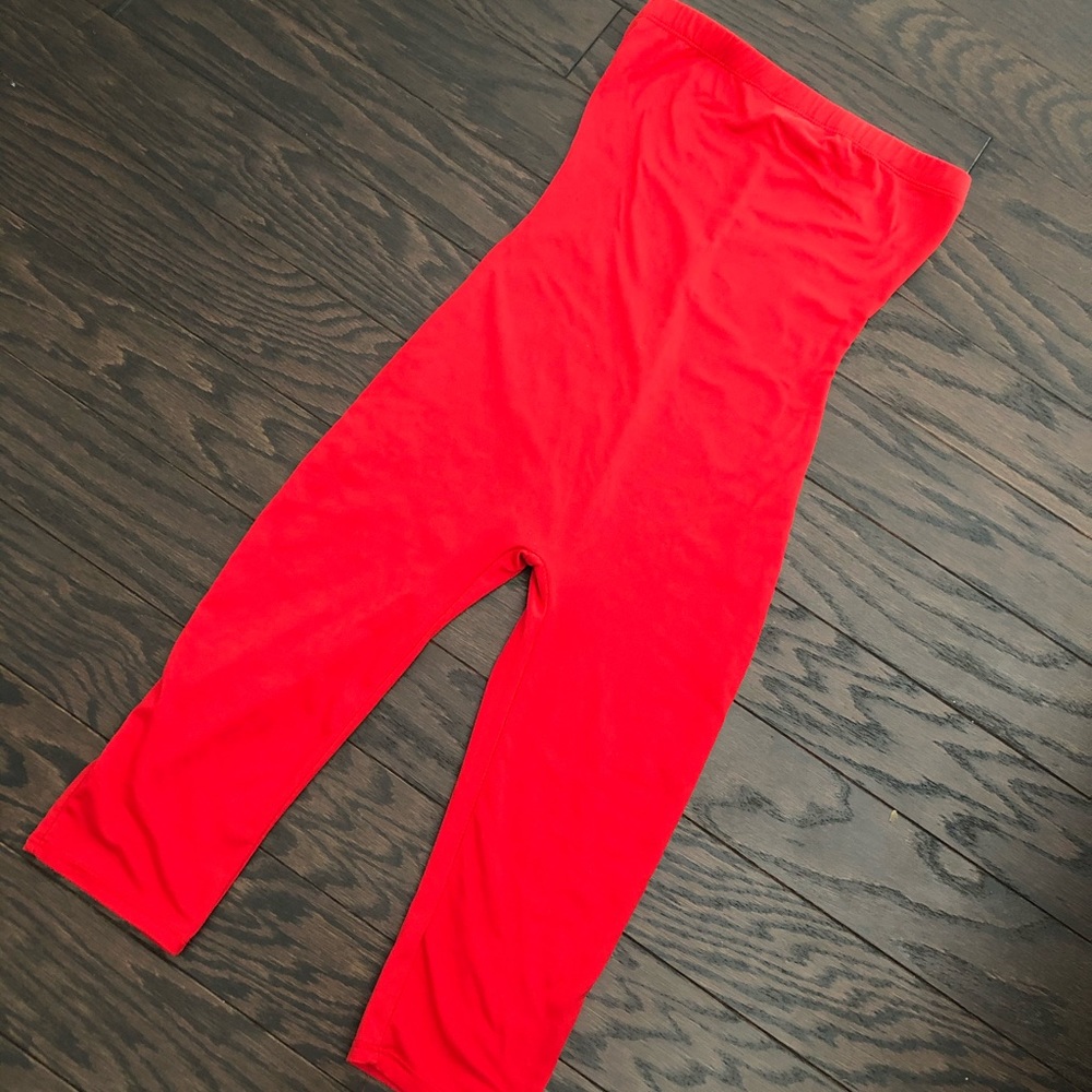 Red strapless Capri Jumpsuit